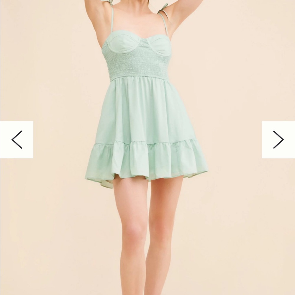 Anthropologie Light Green Mini Dress